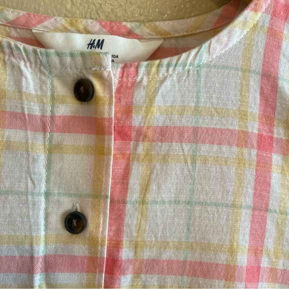 ☀️5/25☀️ NWT H & M Plaid Patterned Cotton Dress with Pockets | Girl’s Size 10 - Picture 7 of 7